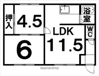 コーポ山口西4条【2階】の間取り